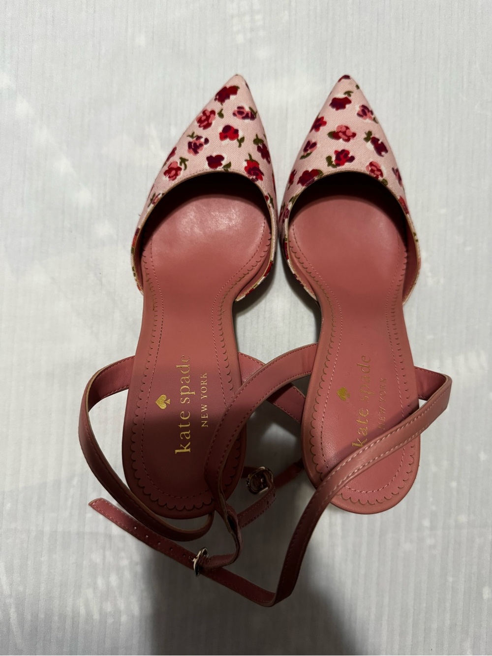 kate spade Pink Floral Pointed Toe Slingback Flats - Picture 7 of 7